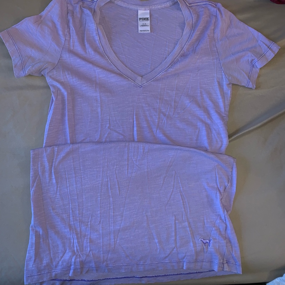 PINK V neck T-shirt